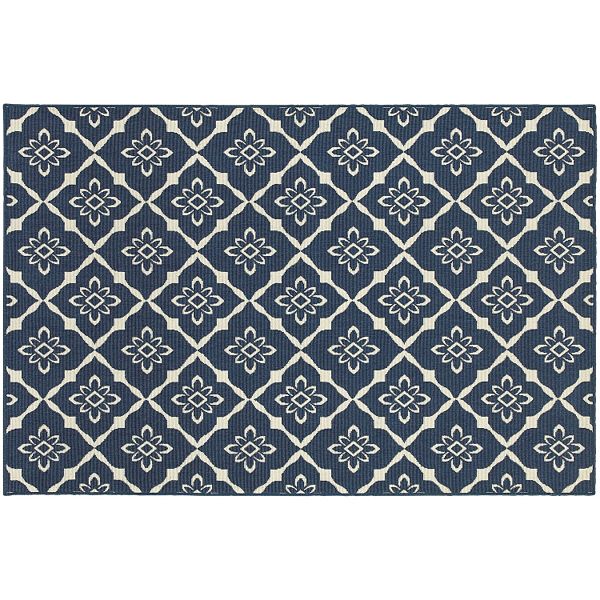 StyleHaven Maritime Floral Lattice Indoor Outdoor Rug