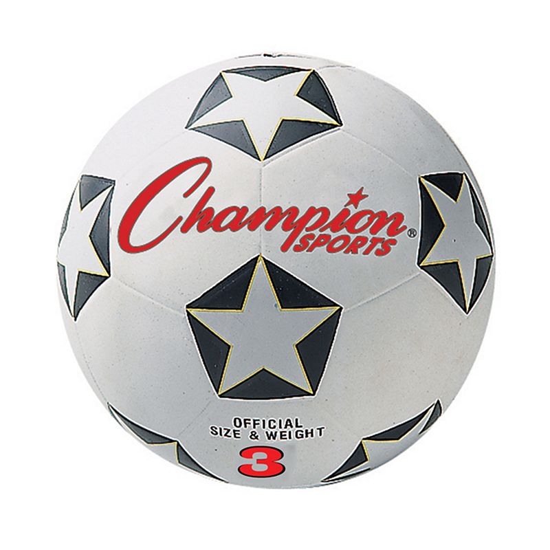 Youth Champion Sports Star Rubber Cover Size 3 Soccer Ball, Multicolor