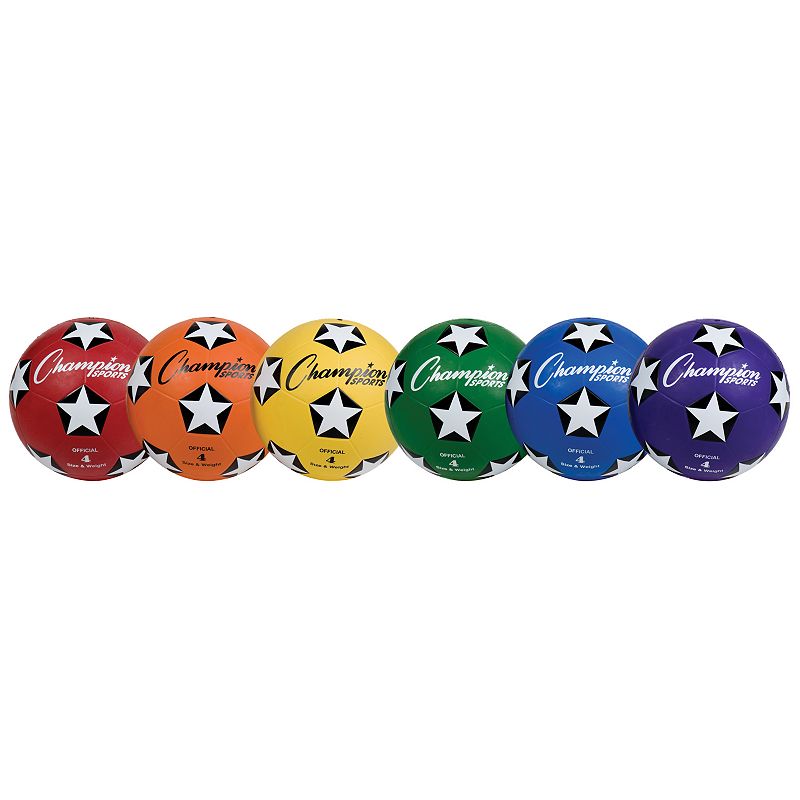Youth Champion Sports Rubber Cover Size 4 Soccer Ball Set, Multicolor