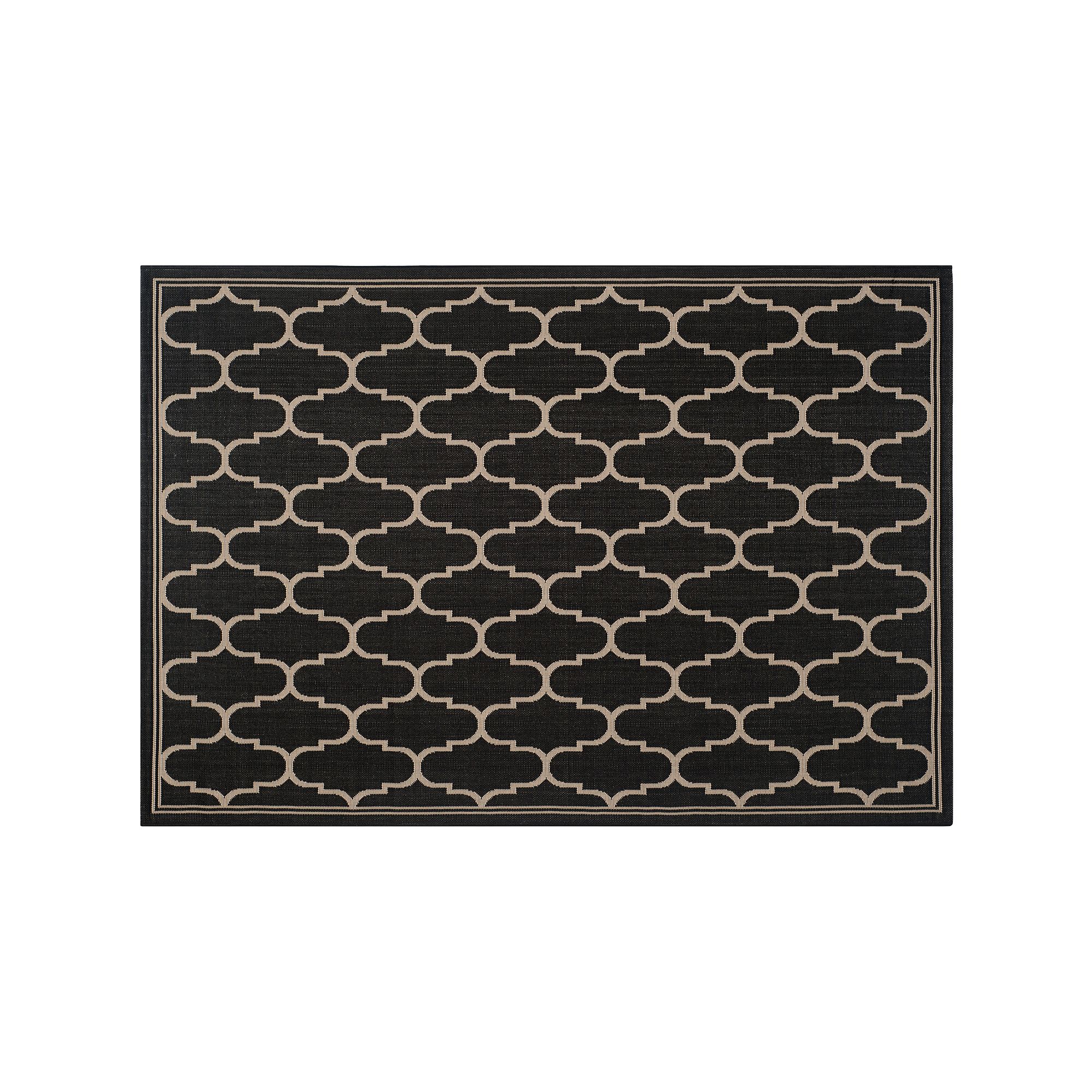 Safavieh Courtyard Harmony Trellis Indoor Outdoor Rug, Black Beige