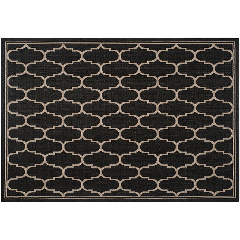 Safavieh Courtyard Harmony Trellis Indoor Outdoor Rug, Black, 9X12.5 Ft