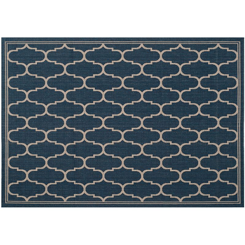 Safavieh Courtyard Harmony Trellis Indoor Outdoor Rug, Blue, 8X11 Ft