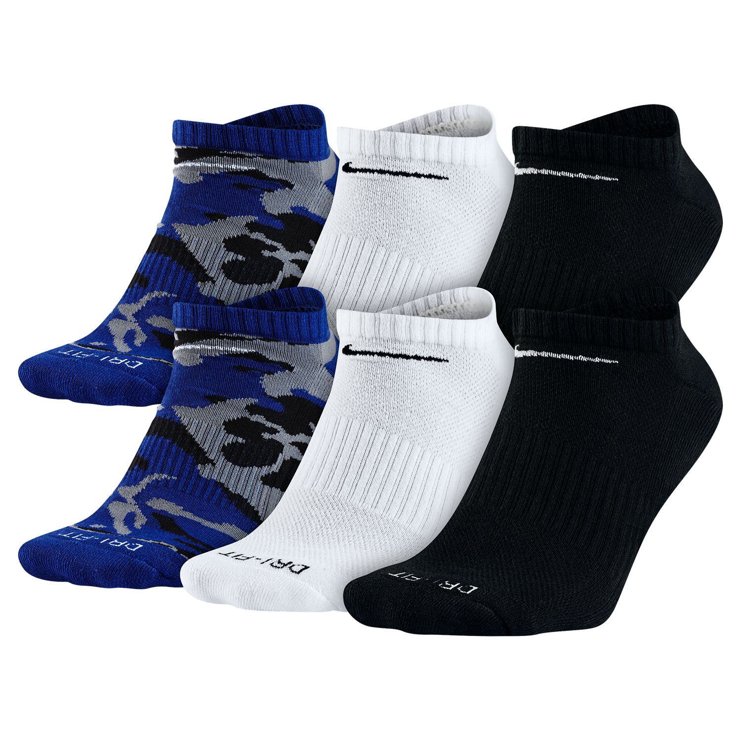 nike men's socks dri fit no show 6 pack