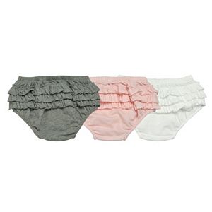 Baby Girl Burt's Bees Baby 3-pk. Organic Solid Ruffled Bloomers