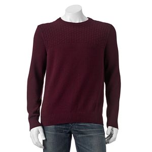 Big & Tall Croft & Barrow® Basketweave Crewneck Sweater