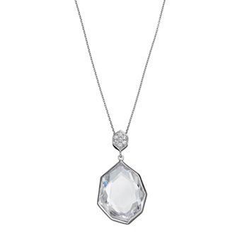 Sophie Miller Sterling Silver Cubic Zirconia Octagon Pendant