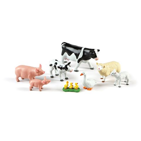 Детские фигурки Learning Resources 8 pc Mommas & Babies Jumbo Farm Animals