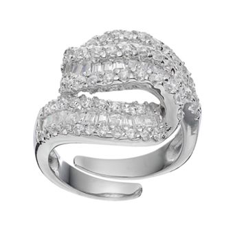 Sophie Miller Sterling Silver Cubic Zirconia Twist Ring