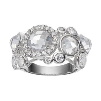 Sophie Miller Sterling Silver Cubic Zirconia Cluster Ring