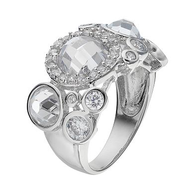 Sophie Miller Sterling Silver Cubic Zirconia Cluster Ring