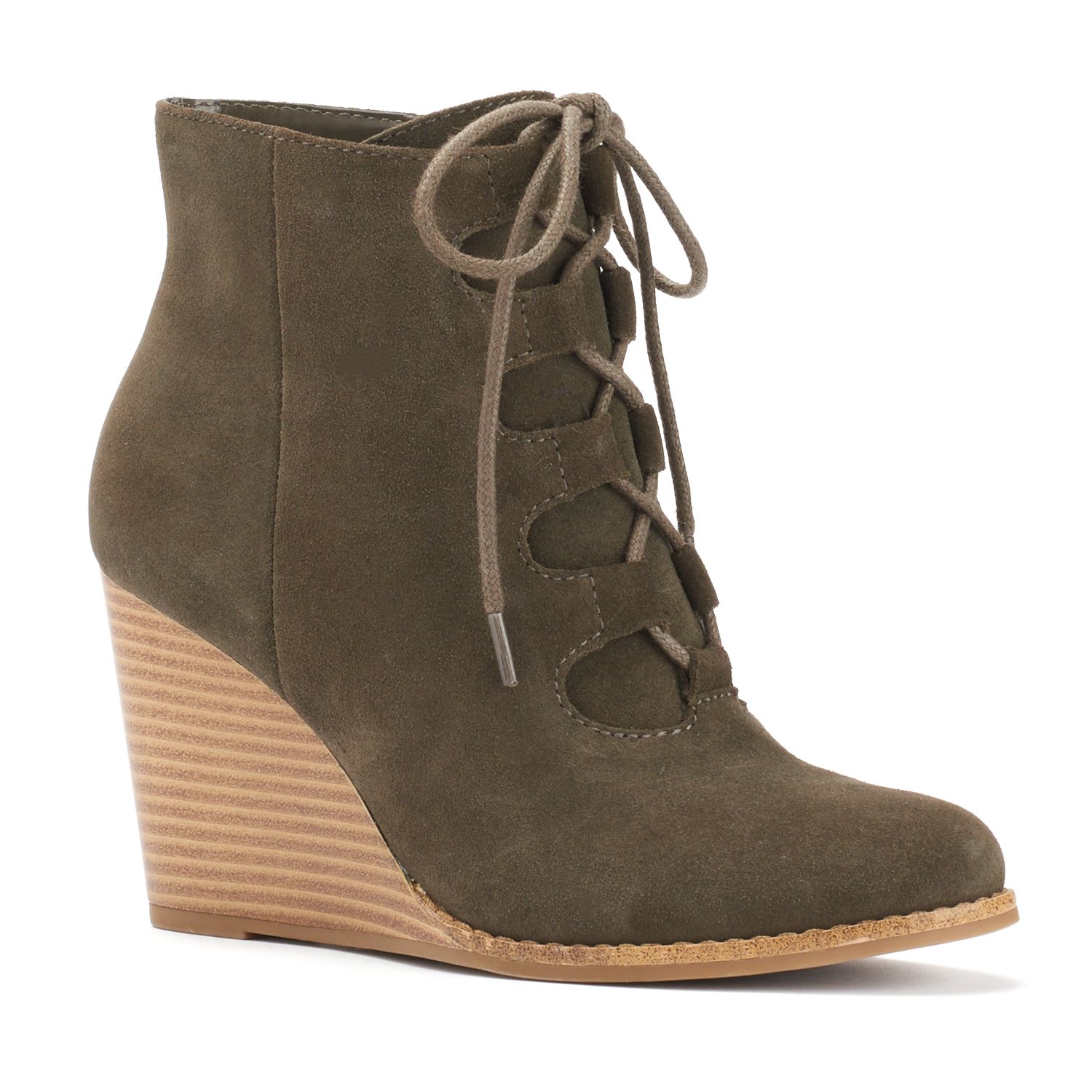 beige wedge ankle boots