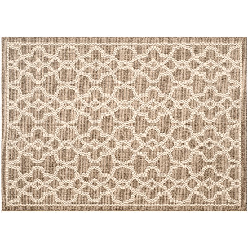 Safavieh Courtyard Links Geometric Indoor Outdoor Rug, Brown, 6.5X9.5 Ft