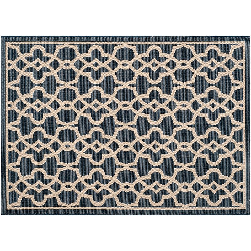 Safavieh Courtyard Links Geometric Indoor Outdoor Rug, Blue, 6.5X9.5 Ft