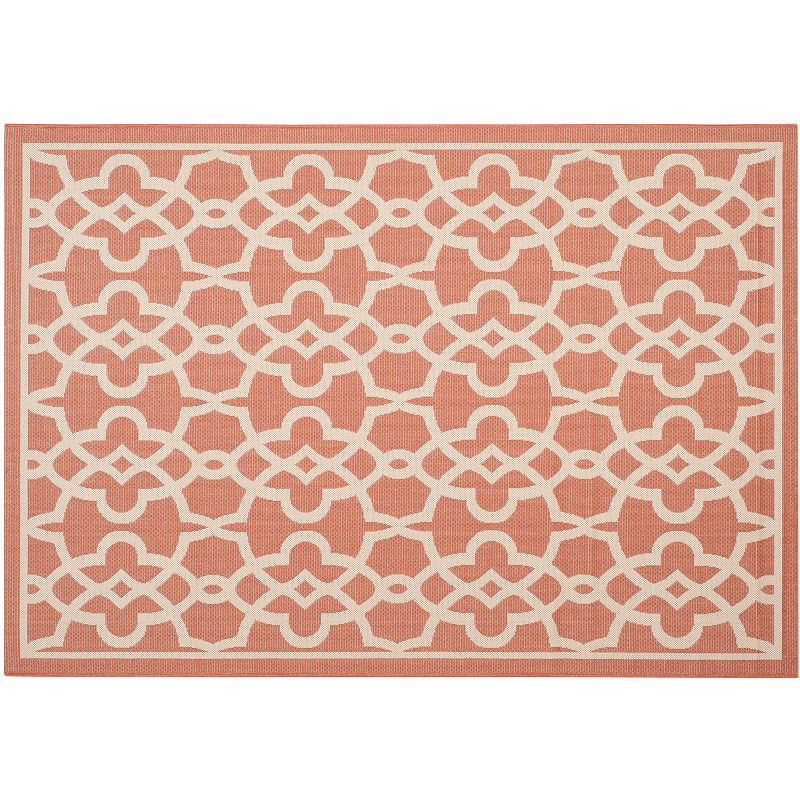 Safavieh Courtyard Links Geometric Indoor Outdoor Rug, Beig/Green, 6.5X9.5 Ft