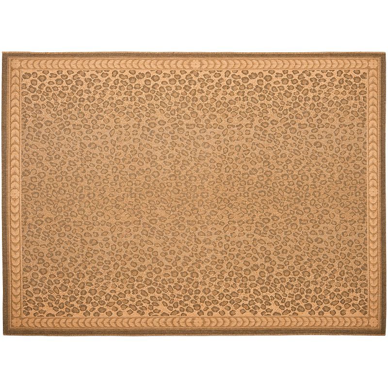 Safavieh Courtyard Leopard Print Indoor Outdoor Rug, Multicolor, 8Ft Sq