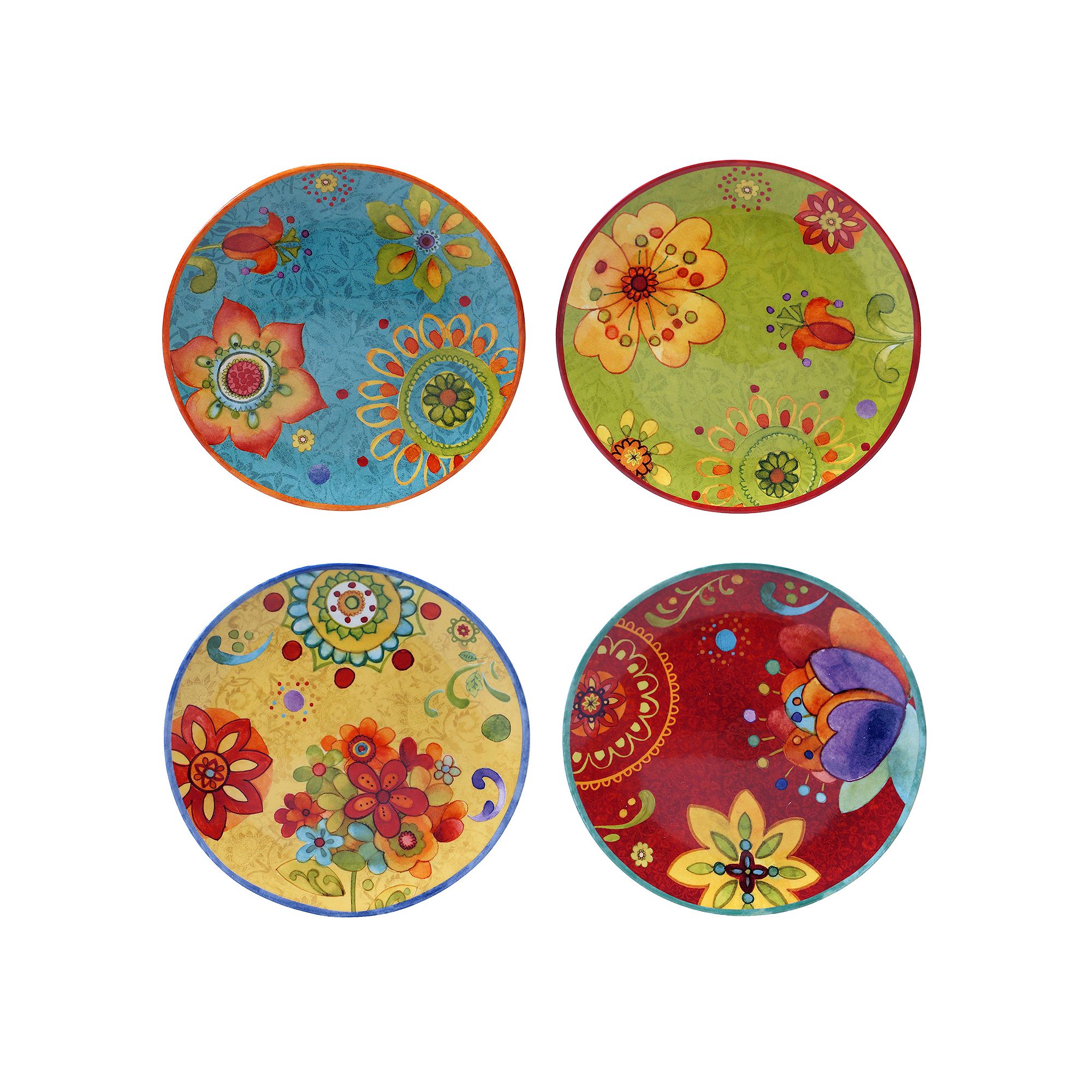 Certified International Tunisian Sunset 4-pc. Salad Plate Set, Multicolor