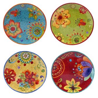 Certified International Tunisian Sunset 4 pc Salad Plate Set