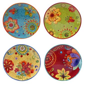 Certified International Tunisian Sunset 4 pc Salad Plate Set