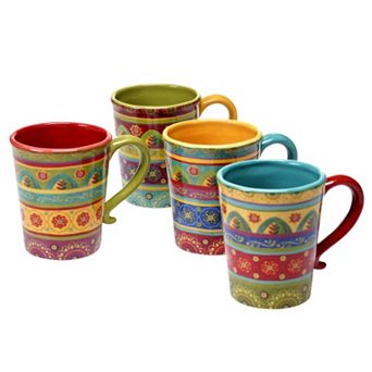 Certified International Tunisian Sunset 4 pc Coffee Mug Set
