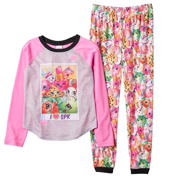 Shopkins Girls Pink 2 pc Flannel Sleepwear Pajamas 10/12 Anywhere in the World 