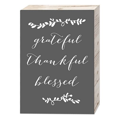 Belle Maison “Grateful Thankful Blessed” Box Sign Art