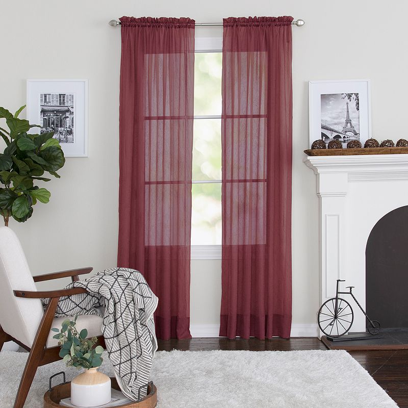 Miller Curtains 1-Panel Preston Window Curtain, Red, 52X108