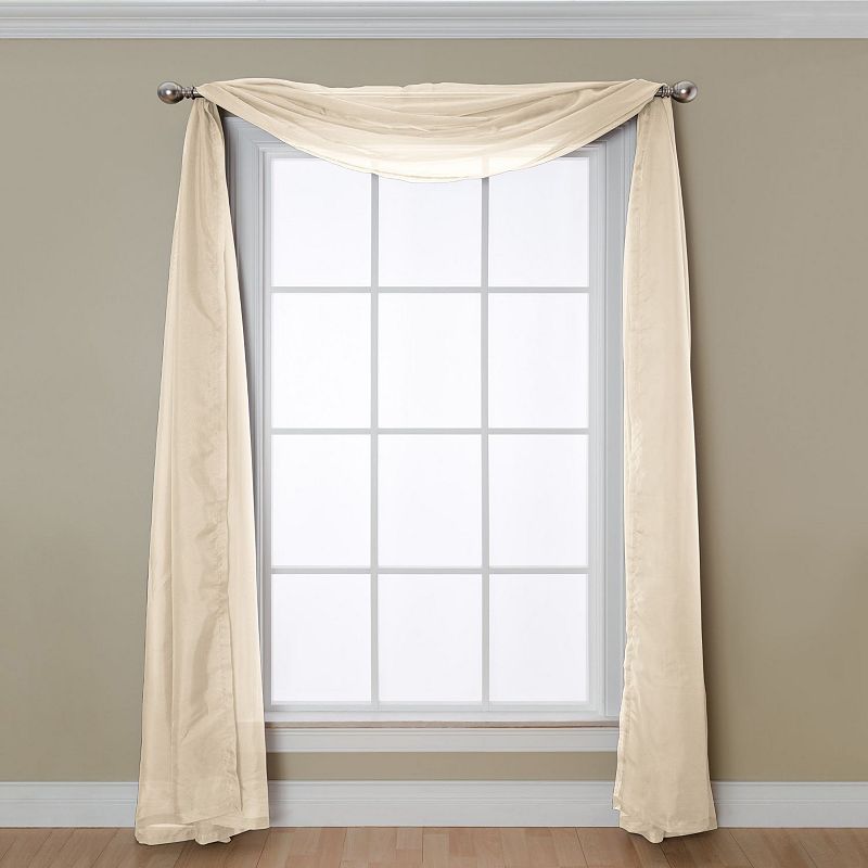 18483462 Miller Curtains Angelica Window Scarf, White, 54X2 sku 18483462