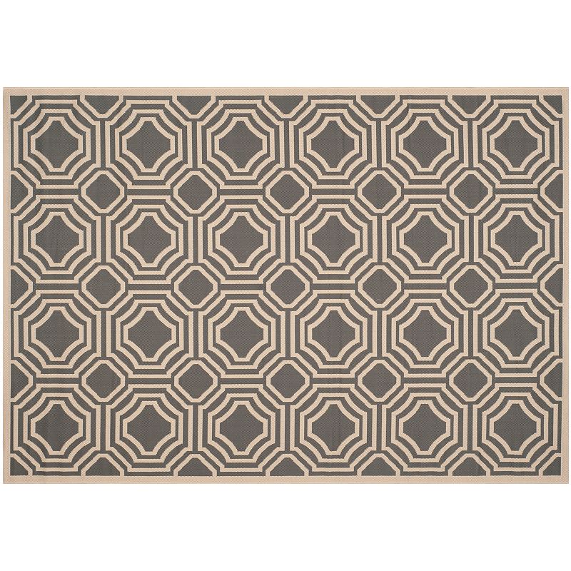Safavieh Courtyard Geo Indoor Outdoor Rug, Beig/Green, 6.5X9.5 Ft