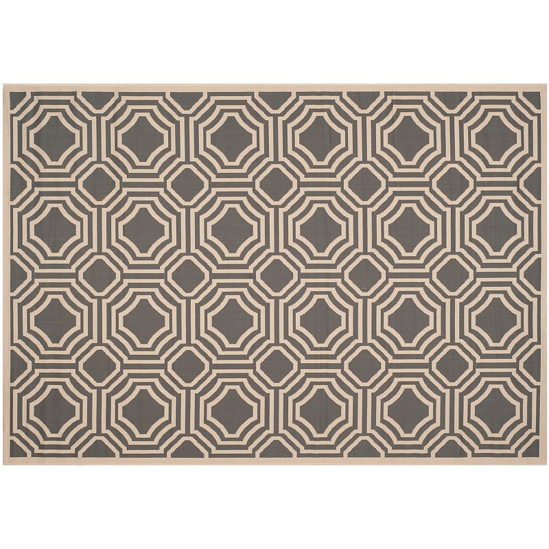 Safavieh Courtyard Geo Indoor Outdoor Rug, Beig/Green, 6.5X9.5 Ft