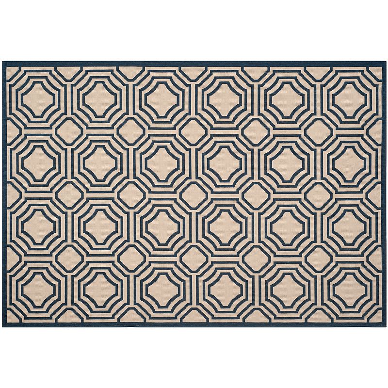 Safavieh Courtyard Geo Indoor Outdoor Rug, Beig/Green, 8X11 Ft