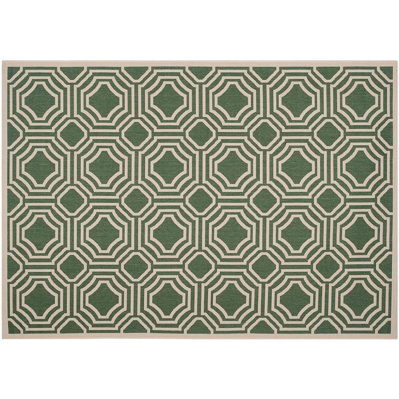 Safavieh Courtyard Geo Indoor Outdoor Rug, Green, 6.5X9.5 Ft