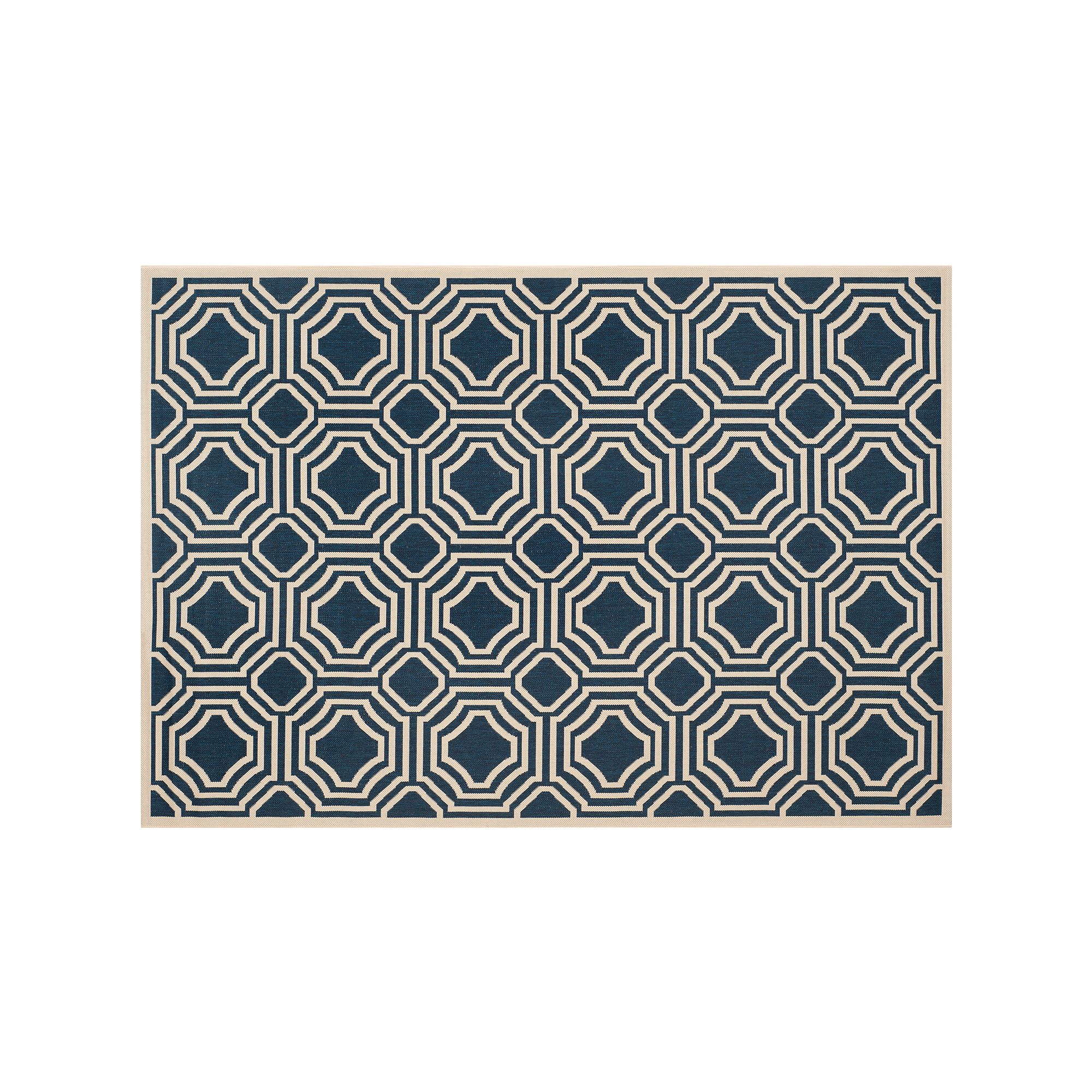 Safavieh Courtyard Geo Indoor Outdoor Rug, Navy Beige