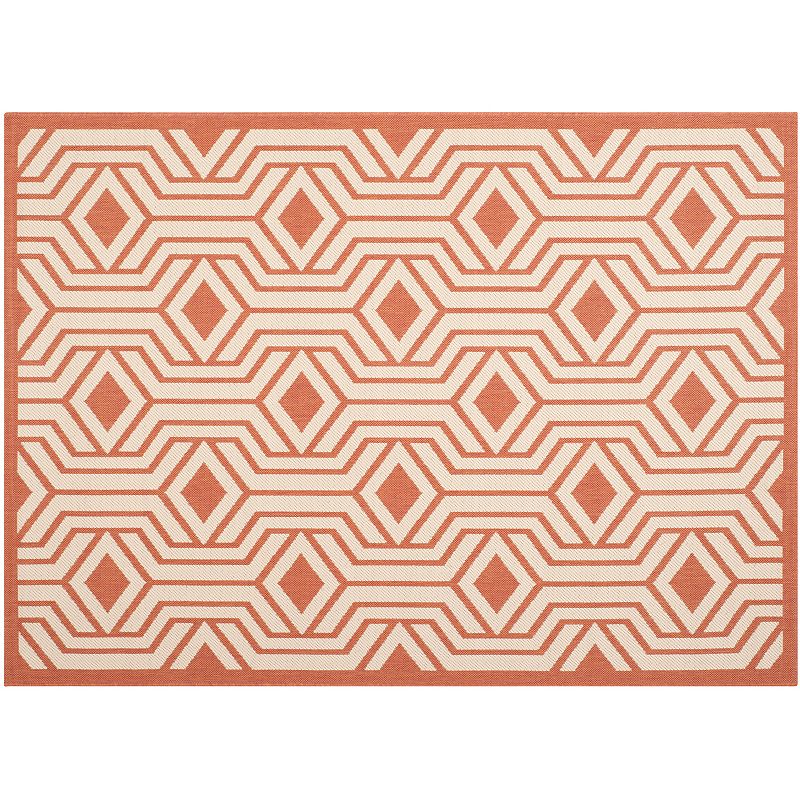 Safavieh Courtyard Diamond Geometric Indoor Outdoor Rug, Beig/Green, 8X11 Ft