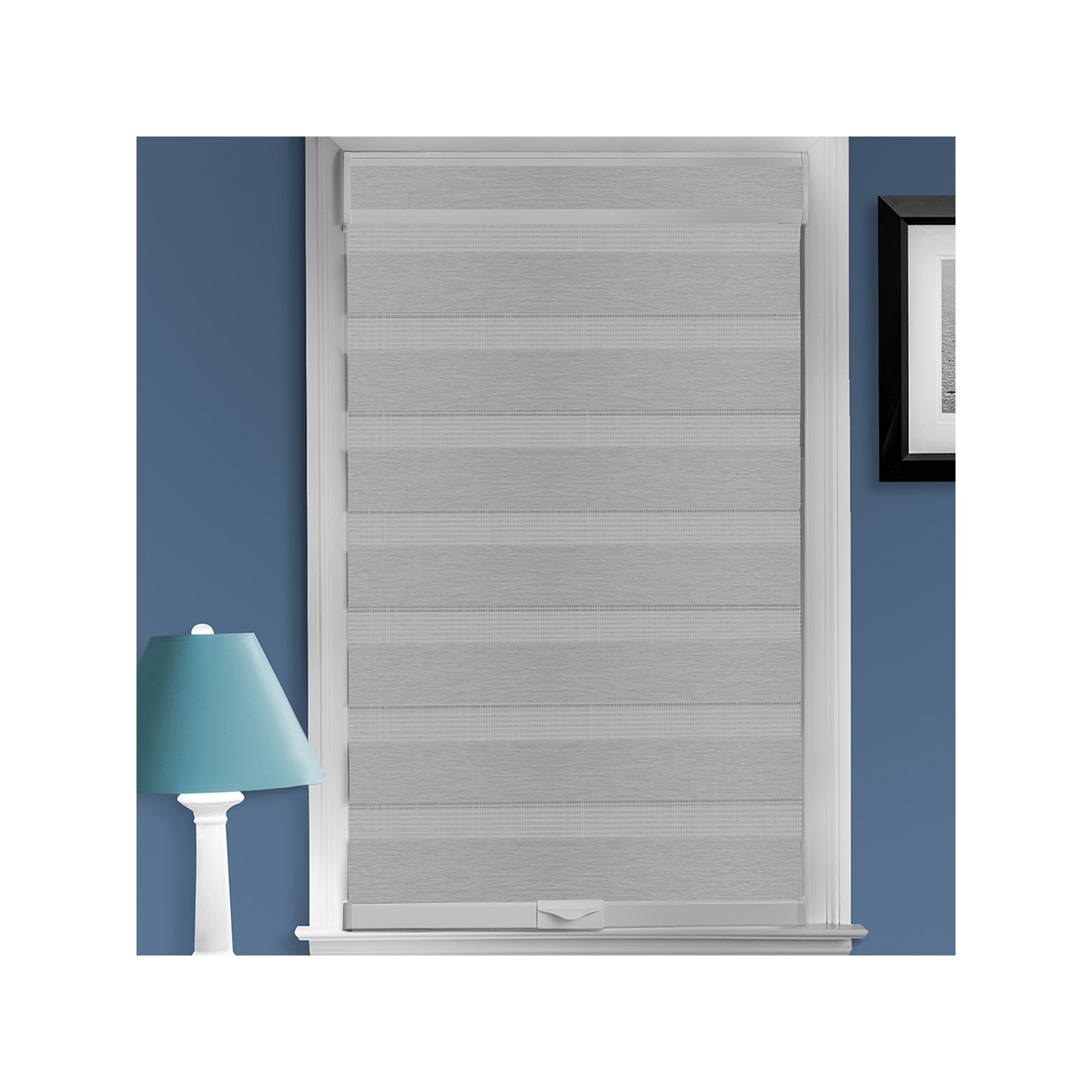 Achim Cordless Celestial Sheer Double Layered Shade, Gray