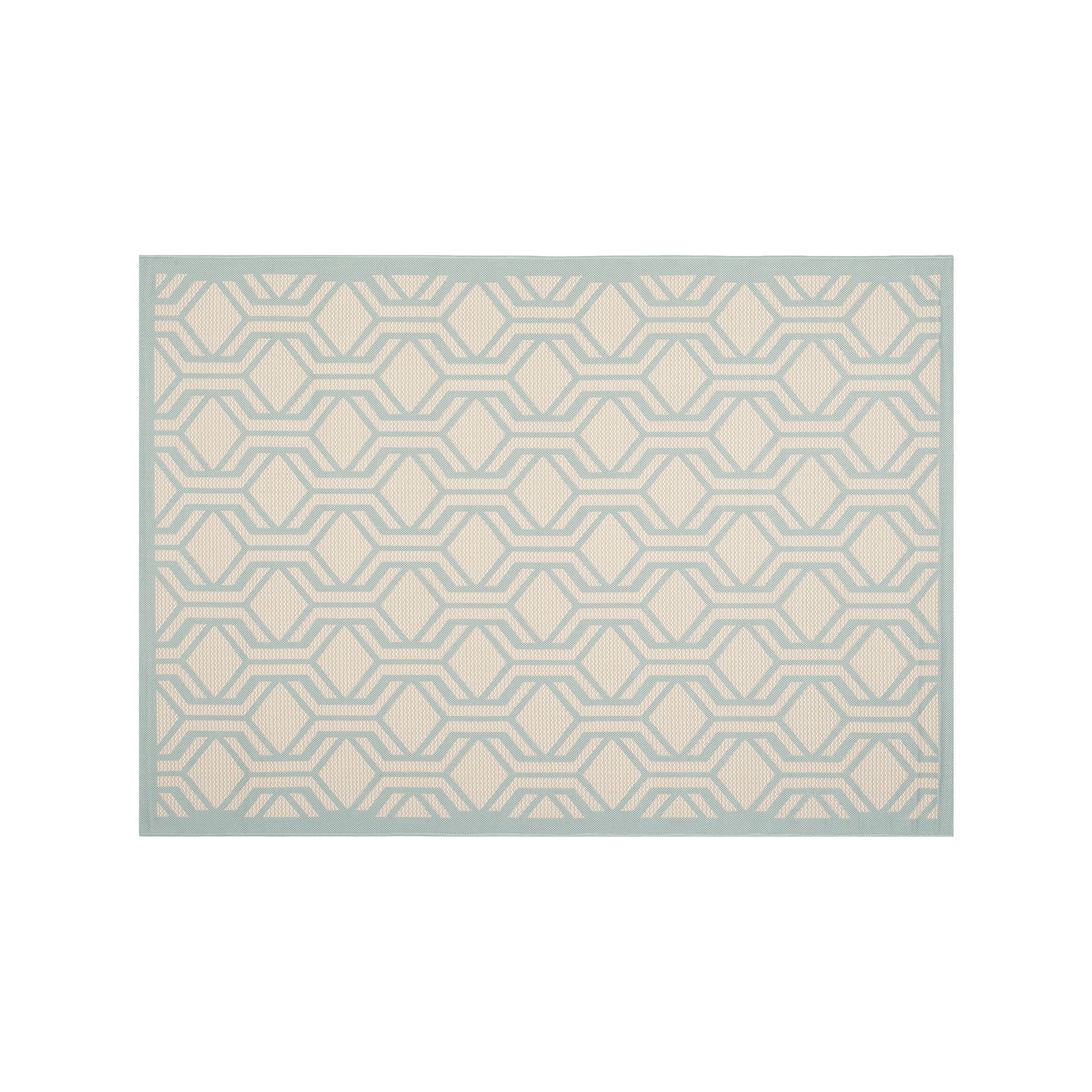 Safavieh Courtyard Chainlinks Geometric Indoor Outdoor Rug, Beige Aqua