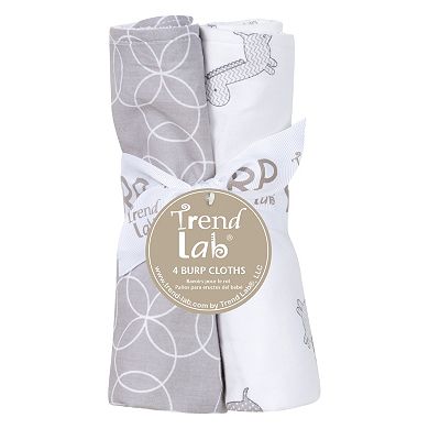 Trend Lab 4-pk. Gray & White Circles Burp Cloth Set