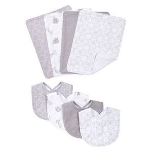 Trend Lab 8-pc. Gray & White Circles Bib & Burp Cloth Set