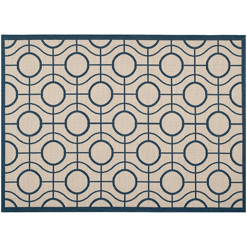 Safavieh Courtyard Galaxy Geometric Indoor Outdoor Rug, Beig/Green, 8X11 Ft