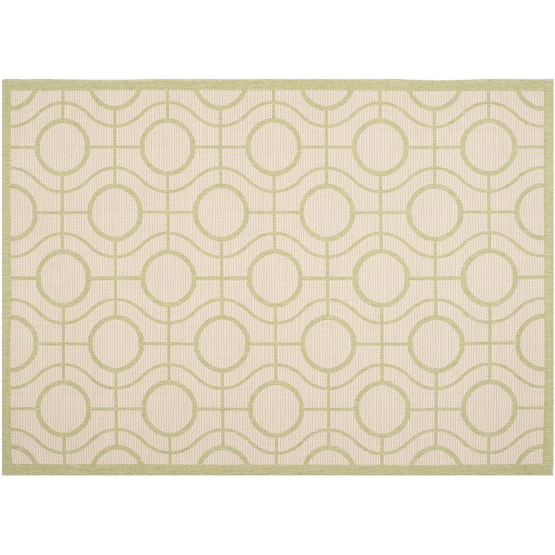 Safavieh Courtyard Galaxy Geometric Indoor Outdoor Rug, Beig/Green, 8X11 Ft