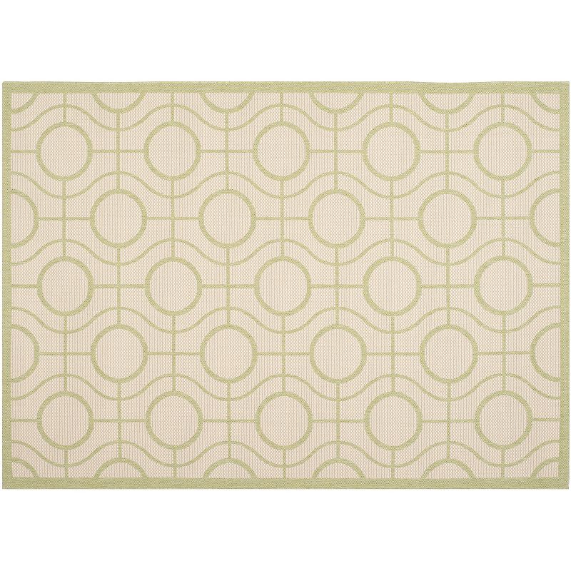 Safavieh Courtyard Galaxy Geometric Indoor Outdoor Rug, Beig/Green, 8X11 Ft