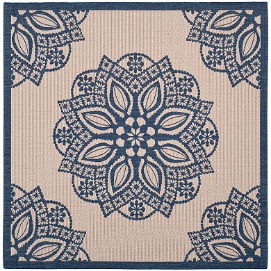 Safavieh Courtyard Floral Medallion Indoor Outdoor Rug