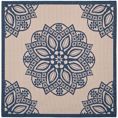 Safavieh Courtyard Floral Medallion Indoor Outdoor Rug