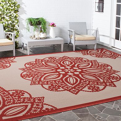 Safavieh Courtyard Floral Medallion Indoor Outdoor Rug