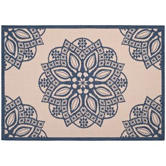 Safavieh Courtyard Floral Medallion Indoor Outdoor Rug