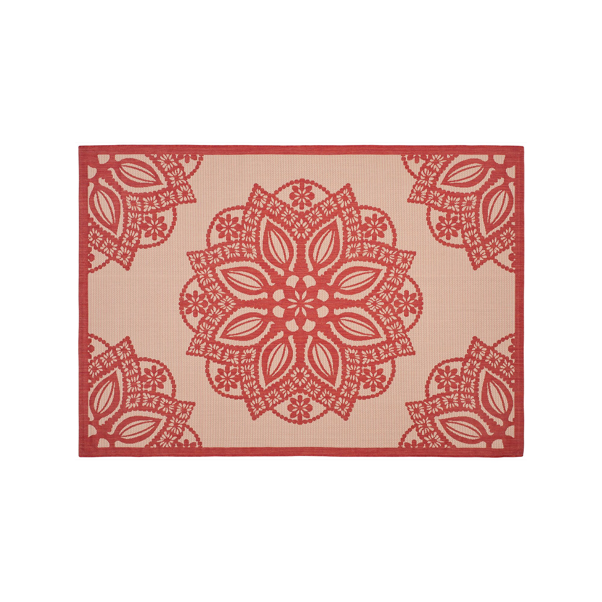 Safavieh Courtyard Floral Medallion Indoor Outdoor Rug, Beige Red