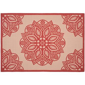 Safavieh Courtyard Floral Medallion Indoor Outdoor Rug