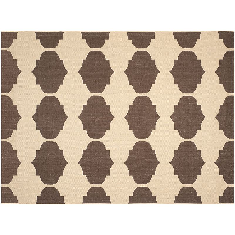 Safavieh Courtyard Jasmine Quatrefoil Indoor Outdoor Rug, Beig/Green, 8X11 Ft