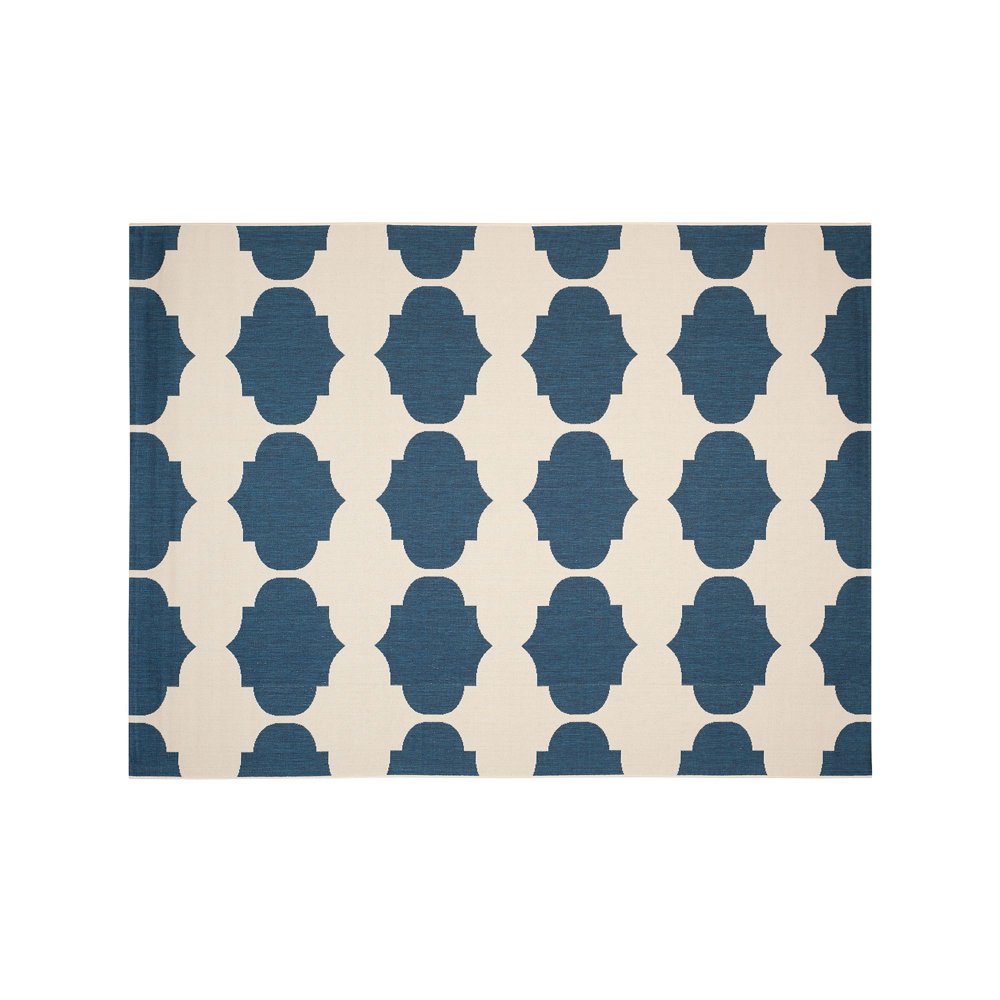 Safavieh Courtyard Jasmine Quatrefoil Indoor Outdoor Rug, Beige Navy