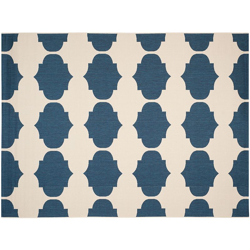 Safavieh Courtyard Jasmine Quatrefoil Indoor Outdoor Rug, Beig/Green, 8X11 Ft