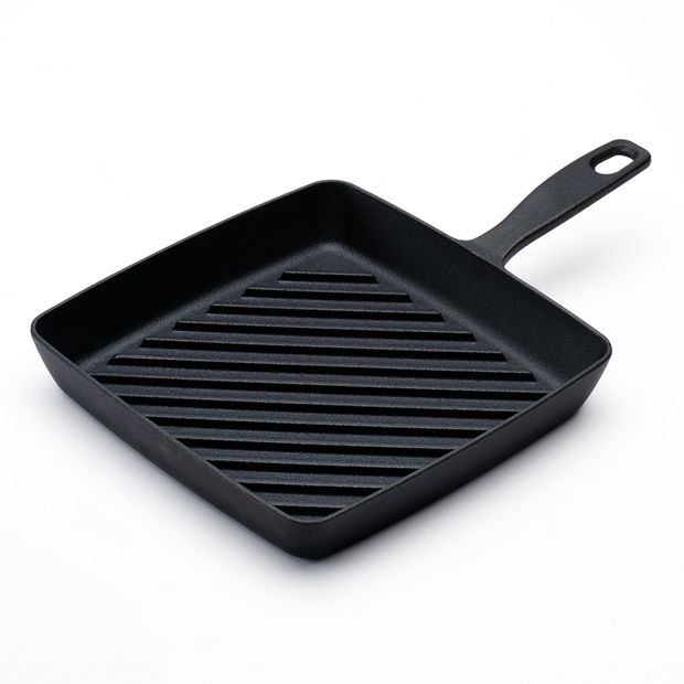 Nutrichef Cast Iron Square Skillet Grill Pan